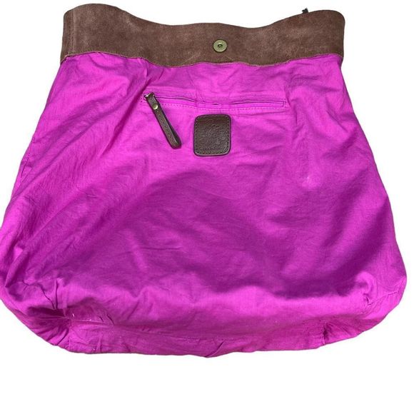 Lucky Brand Trippin Out Butterfly Tote Bag Canvas Suede Cotton Shoulder Bag - Picture 6 of 12